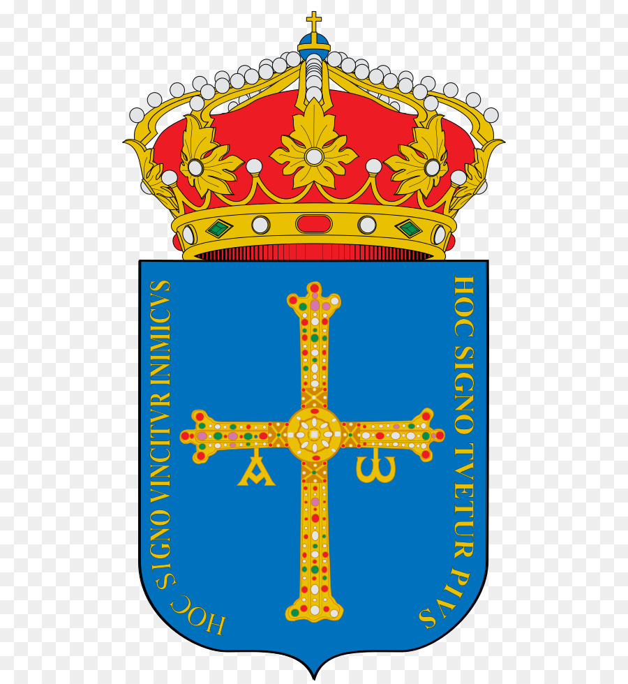 Oviedo, Gijón Stemma delle Asturie Rosetta Vittoria Croce - Stemma delle Asturie