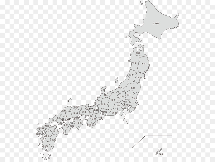Giappone mappa Vuota Tōkai regione - Giappone