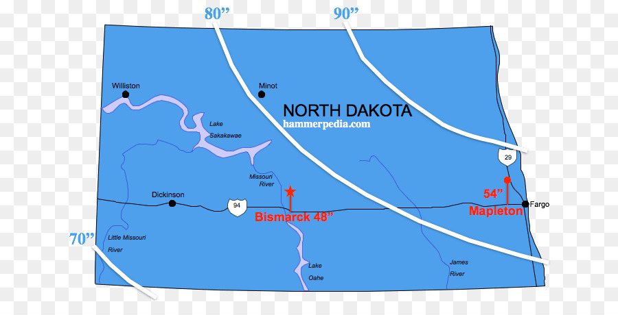 Minot Frost line Map Bismarck Glauben - North Dakota
