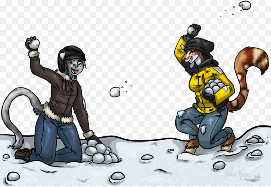 Mammifero Cartone animato di Fantascienza creatura Leggendaria - Battaglia di palle di neve