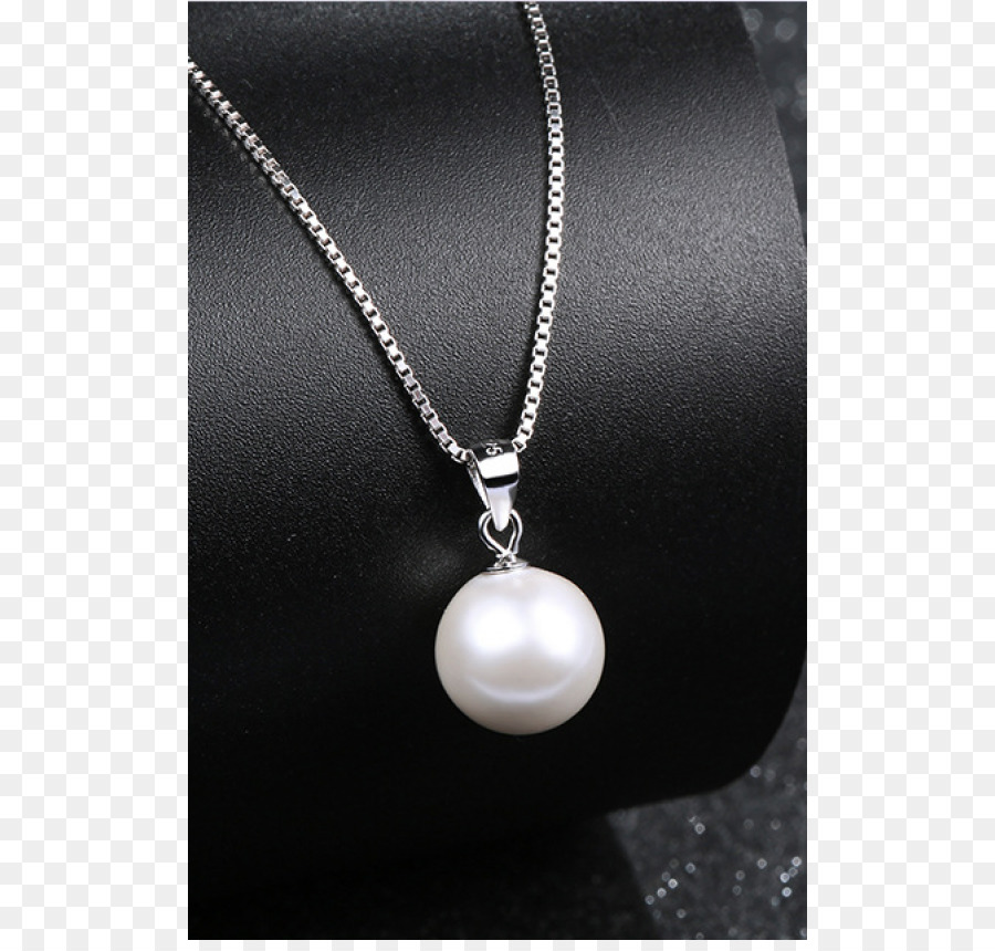 Perle Medaillon Halskette - Kultivierten Süßwasser Perlen