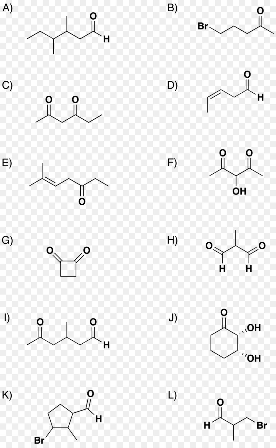 Zeichnung Weiß Spitzenwinkel Tier - IUPAC Nomenklatur der organischen Chemie