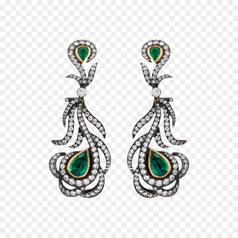 Ohrring mit Smaragd-Schmuck-Brosche Hochzeit ring - Smaragd