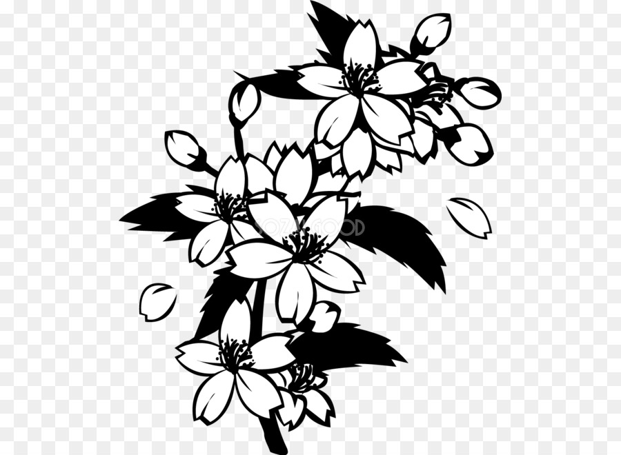 In bianco e nero pittura Monocroma Cherry blossom - Design