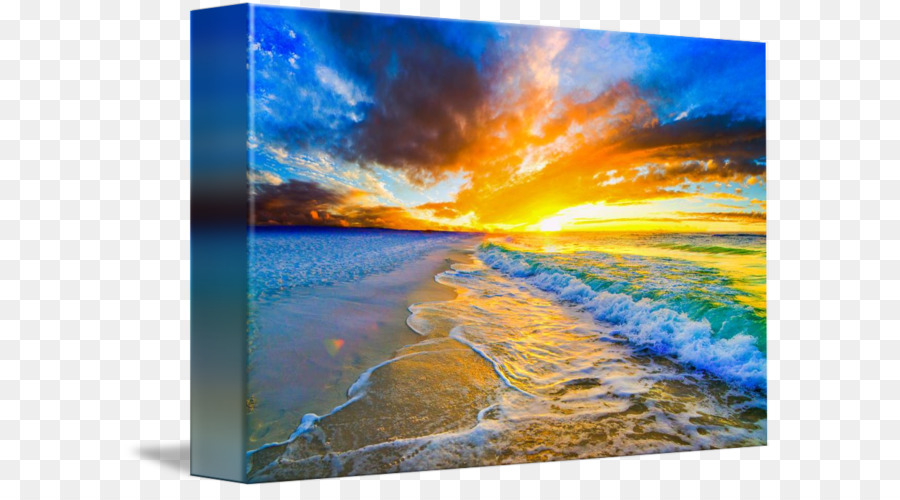 Malerei Energie-Bilderrahmen Natur Sky plc - Sonnenuntergang am Strand