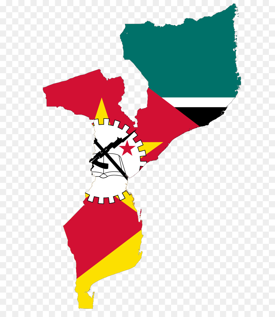 Flagge von Mosambik Karte-Royalty-free - Flagge