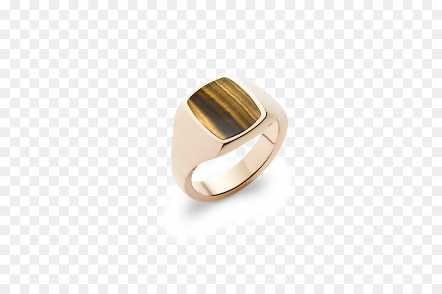 Ring Silber Farbig gold Signet - Ring