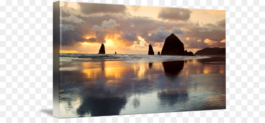 Malerei, Gallery wrap Cannon Beach Leinwand Desktop Wallpaper - Sonnenuntergang am Strand