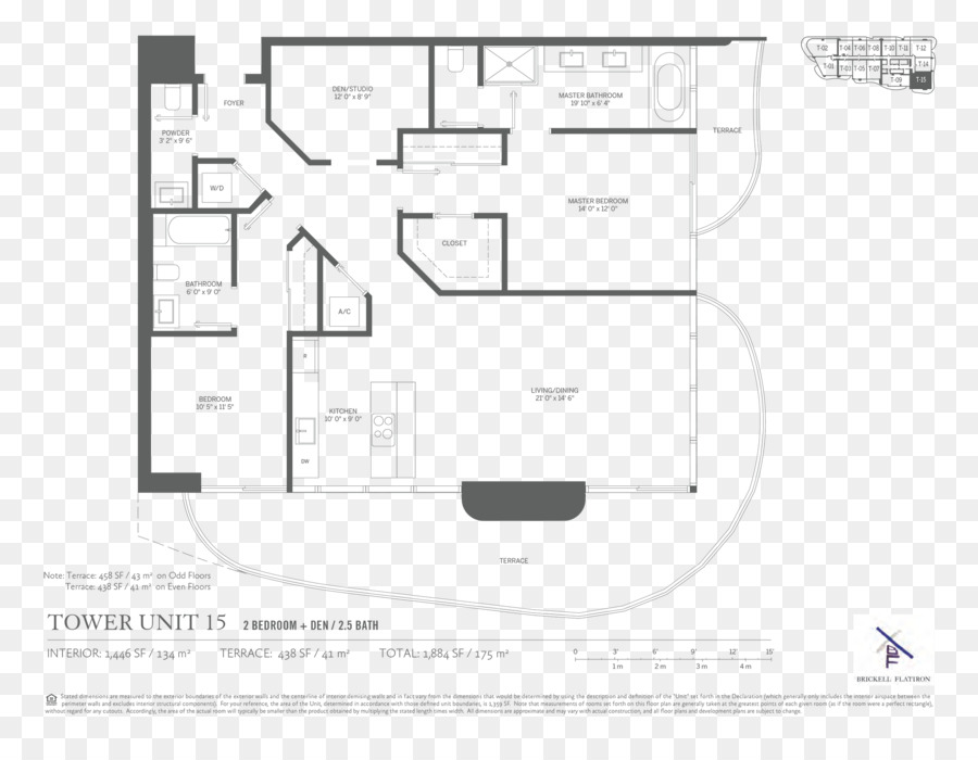 Brickell Flatiron Grundriss bauzeichnung - Design