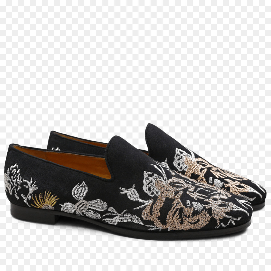 Slip-on-Schuh aus Wildleder mit Fell - embrodery