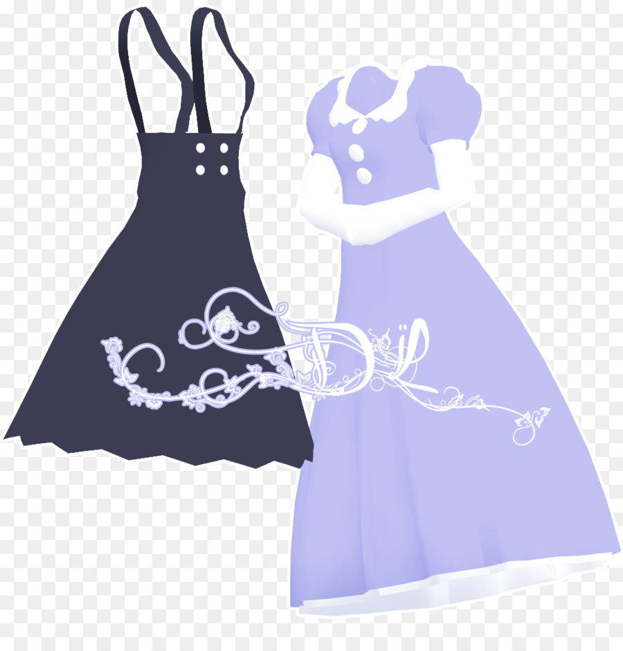 MikuMikuDance Little black dress Pin Kragen - Kleid