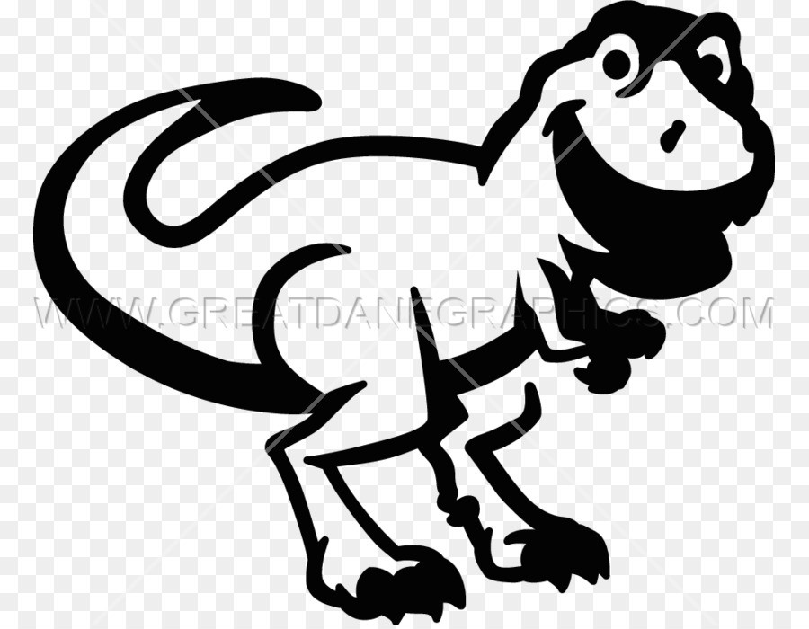 Tyrannosaurus Schwarze und weiße Linie Kunst-clipart - t-rex cartoon
