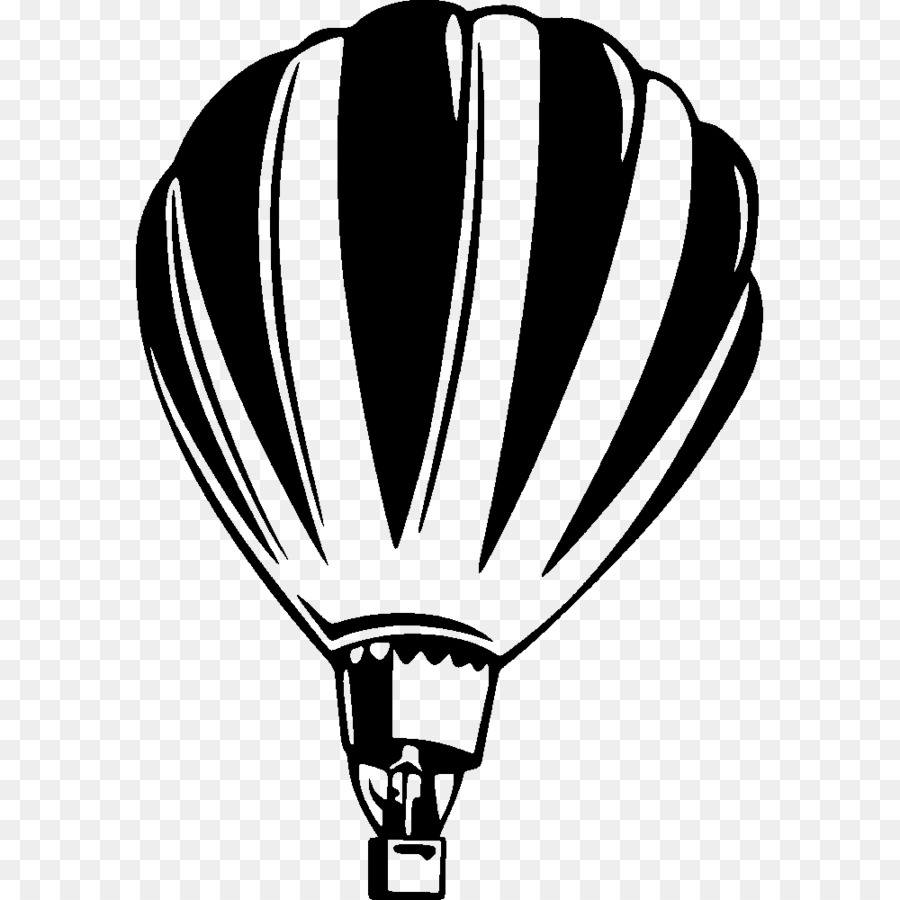 Hot air balloon Schwarz und weiß clipart - Ballon