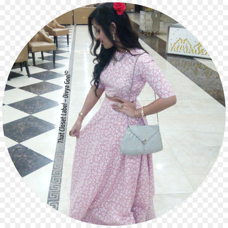 Textil-Schulter Kleid Pink M - Kleid