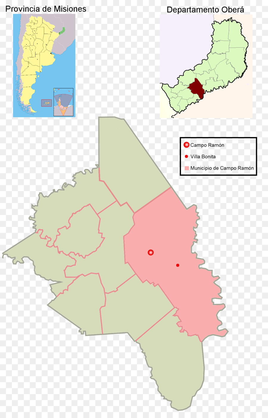 Guarani, Misiones Oberá Panambí Campo, Ramón San Martin, Misiones - mappa