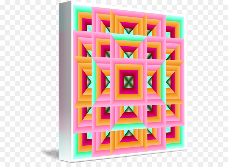 Pink M-Text-Post-Karten-Muster - grüne geometrische