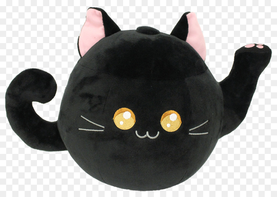 Schwarze Katze Plüsch-Whisker Kavaii - Katze
