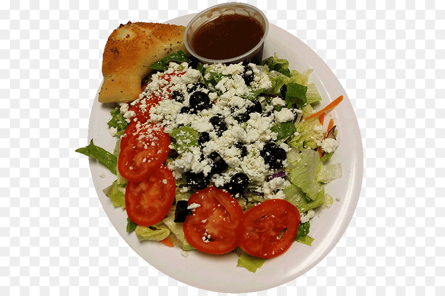 Griechischer Salat-Vorspeisen-Vegetarische Küche-Knoblauch-Knoten - Griechischer Salat