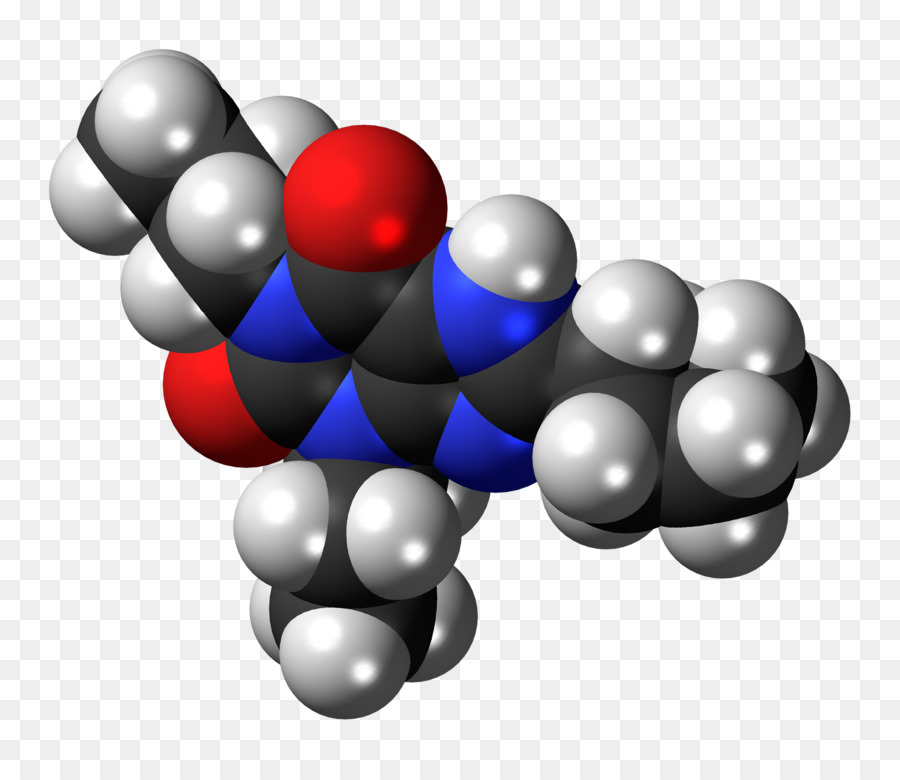 Riempimento dello spazio modello Dipropylcyclopentylxanthine Scheletrico, formula Molecola Sfera - Il recettore dell'adenosina