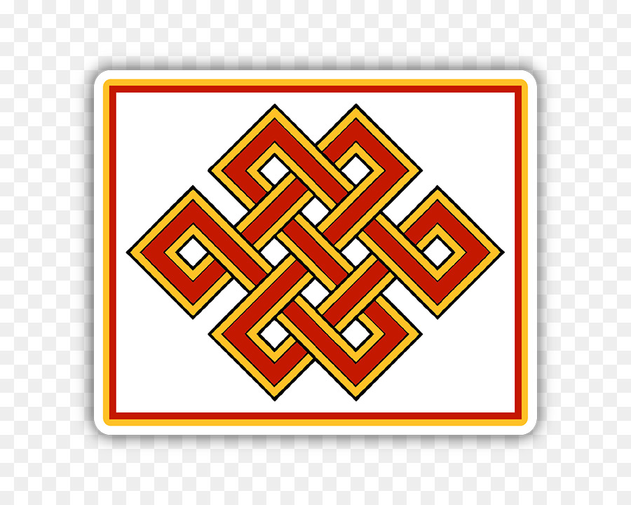 Buddhistisch Tibetisch Endlos Knoten W Klar Hintergrund 9.2 X 7.2 CM Diverse 