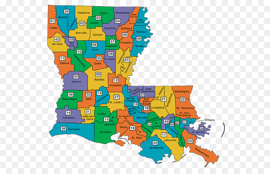 Orleans Covington Parrocchia Calcasieu Parish, Louisiana Iberville Parish, Louisiana, Cameron Parish, Louisiana - mappa