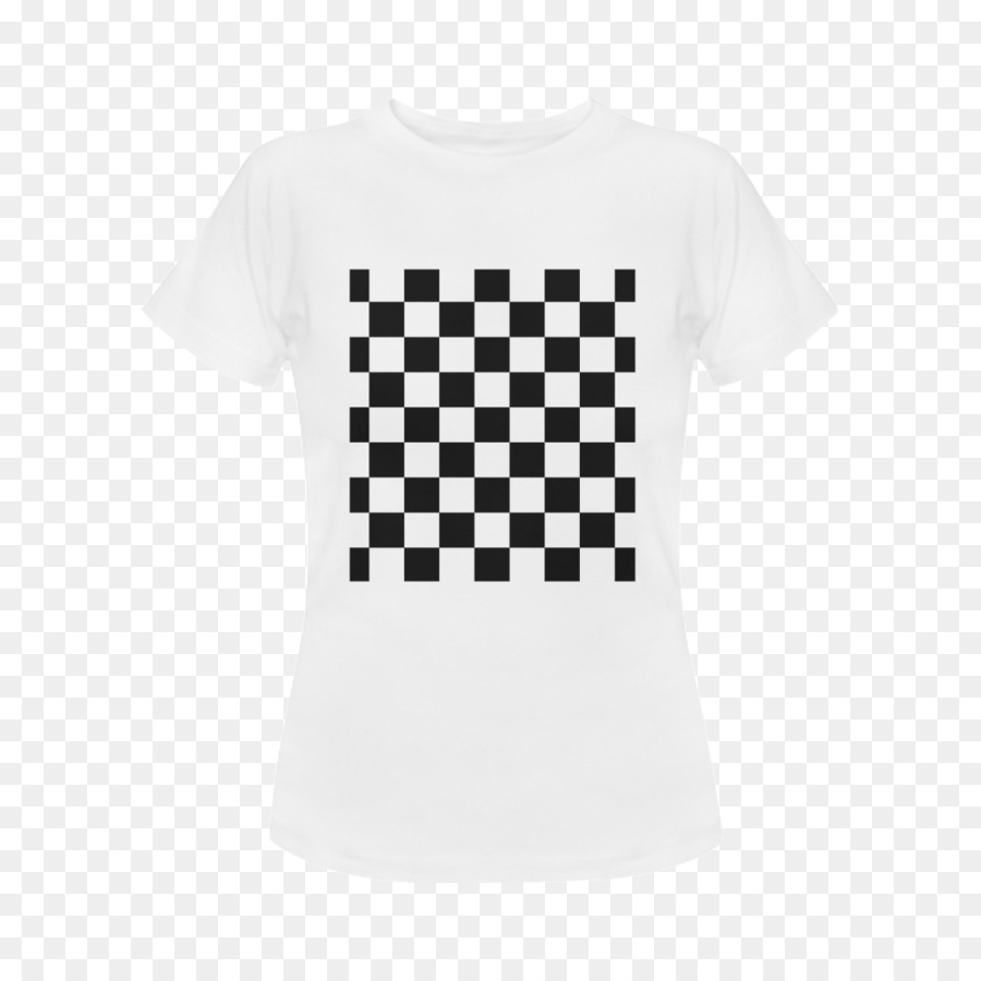 Schachbrettmuster Textil Zugluft Kissen - weißes t-shirt Modell