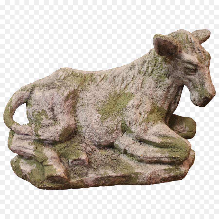 Skulptur Steinbildhauerei Rinder Figur - Kuh Muster