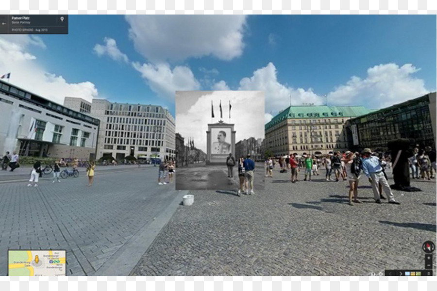 La Porta di brandeburgo, il viale Unter den Linden, la Seconda Guerra Mondiale la Russia Google Street View - terreno rotto