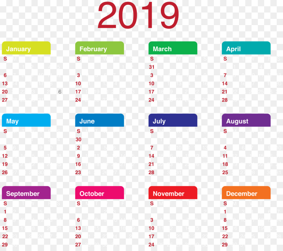Calendario 0 Clip art - nuovo anno 2019