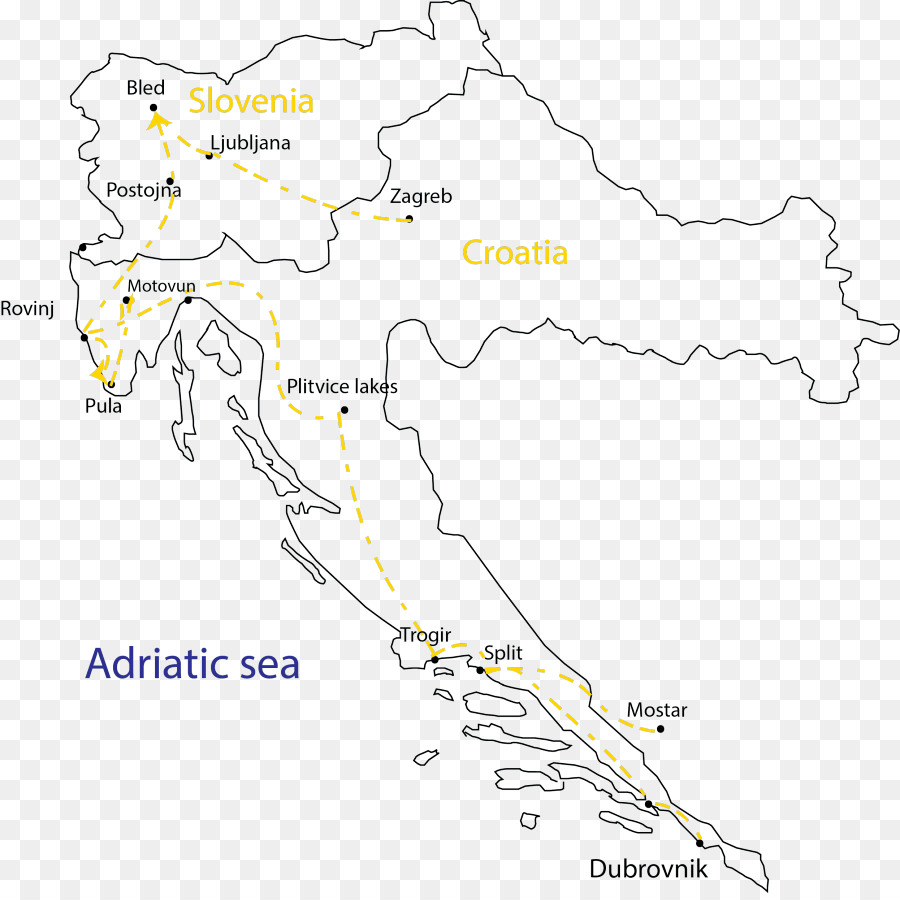 Slovenia itinerario di Viaggio Mappa Parco Nazionale dei Laghi Plitvice - viaggi