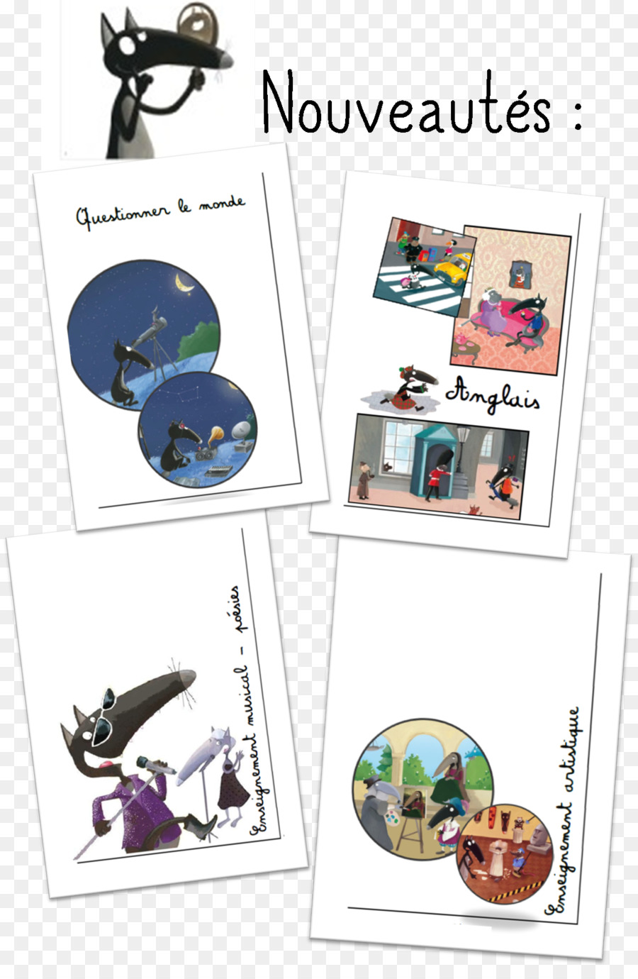 Lupo grigio Pagina della Sezione Montessori educazione di Plastica - volare in foglia