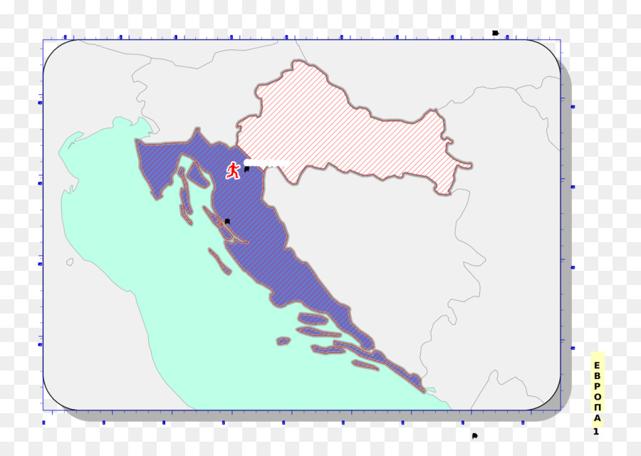 Croato Via Dinarica Kajkavian adesivo - mappa croazia
