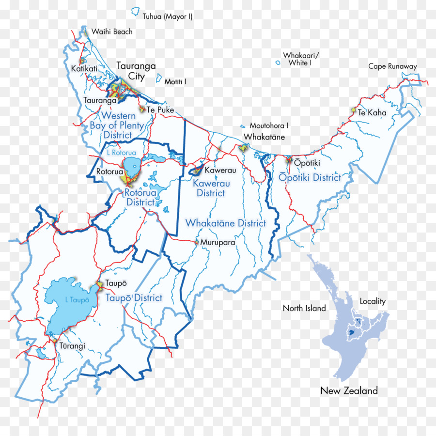 Ökoregion Wasser-Ressourcen Neuseeland Line Map - Linie