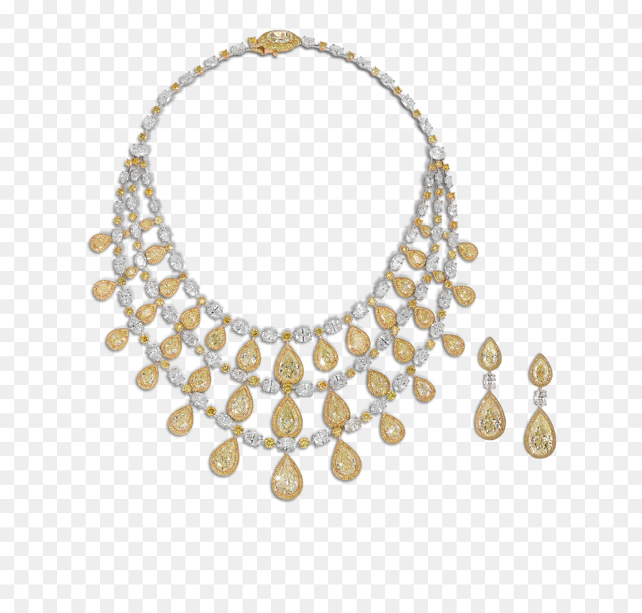 Perle Halskette Ohrringe Diamant Schmuck - Halskette