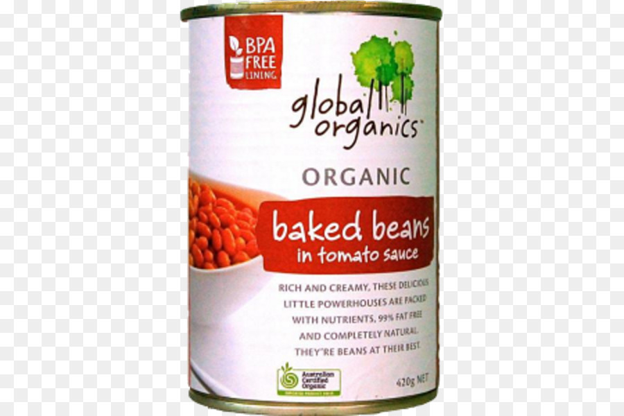 Gebackene Bohnen, Bio-Lebensmittel, Natürliche Lebensmittel-Tomaten-sauce - Tomaten