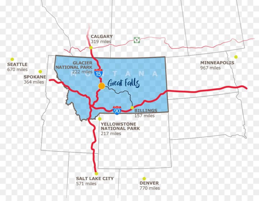 Great Falls Shelby Mappa Parco Nazionale Di Yosemite Las Vegas - mappa