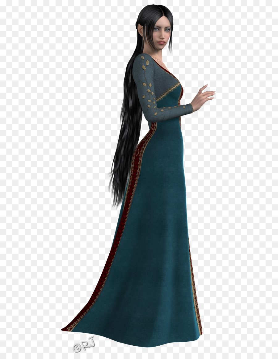 Kostüm Kleid Teal - Arwen