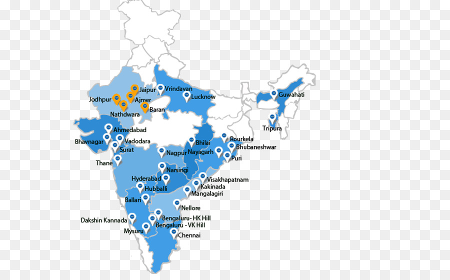 Akshaya Patra Fondazione degli Stati e territori dell'India Telangana Rajasthan Mappa - mappa