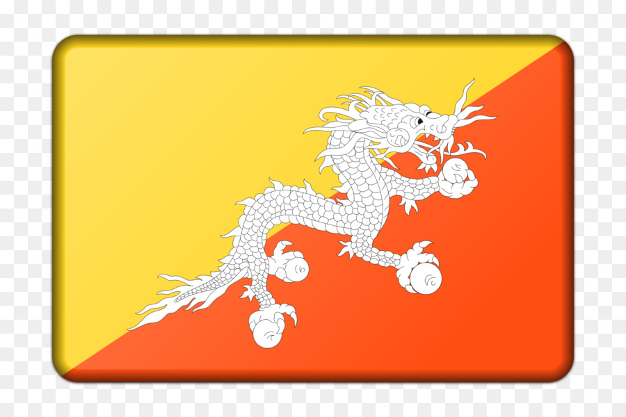 Flagge von Bhutan Druk Symbol - Flagge