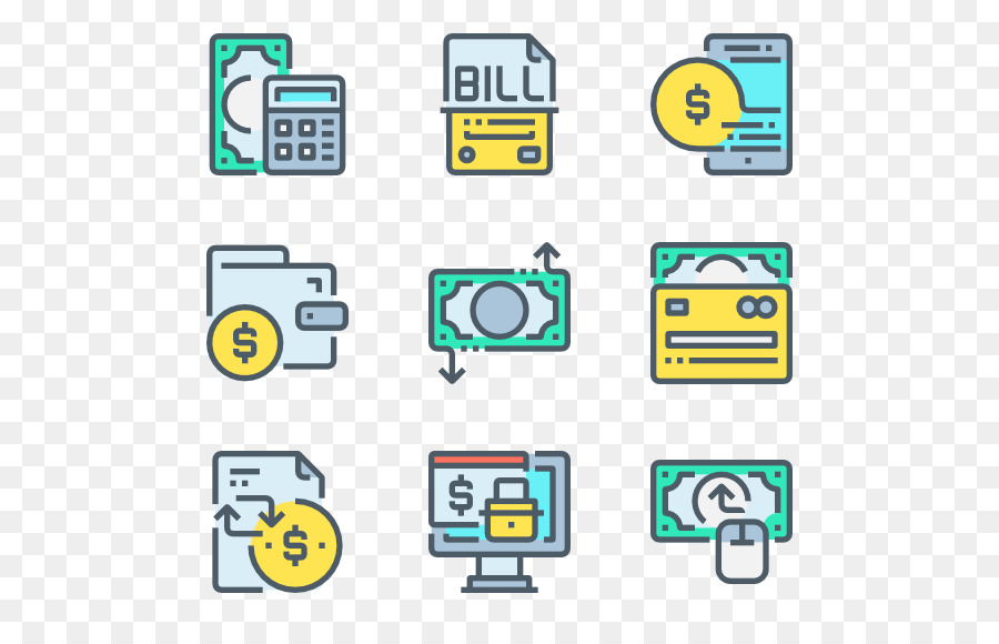 Icone di Computer di tecnologie Didattiche di Apprendimento - metodo di pagamento