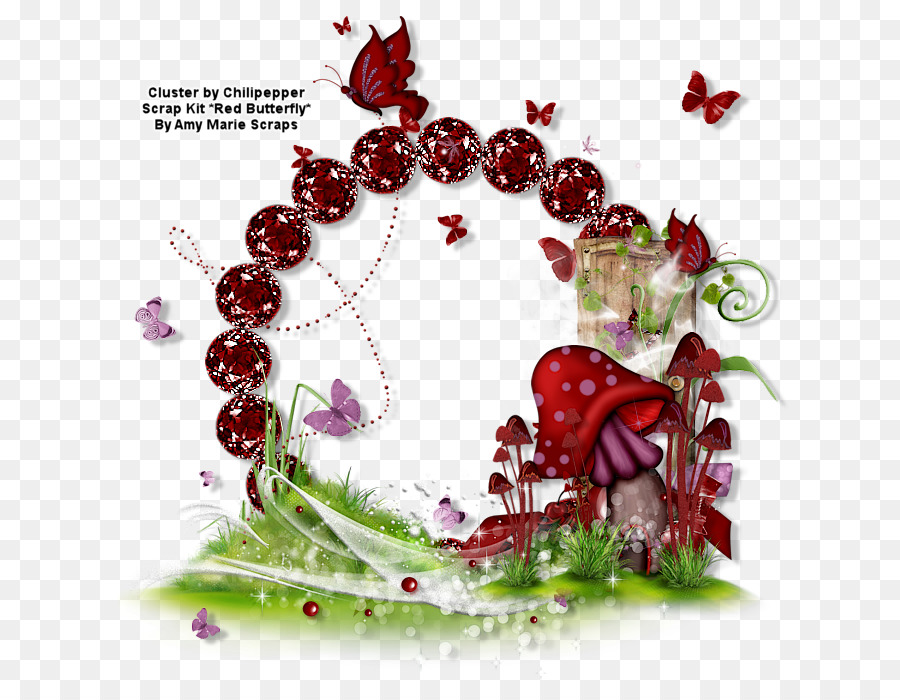 Fantasia floreale ornamento di Natale - Farfalla Cluster