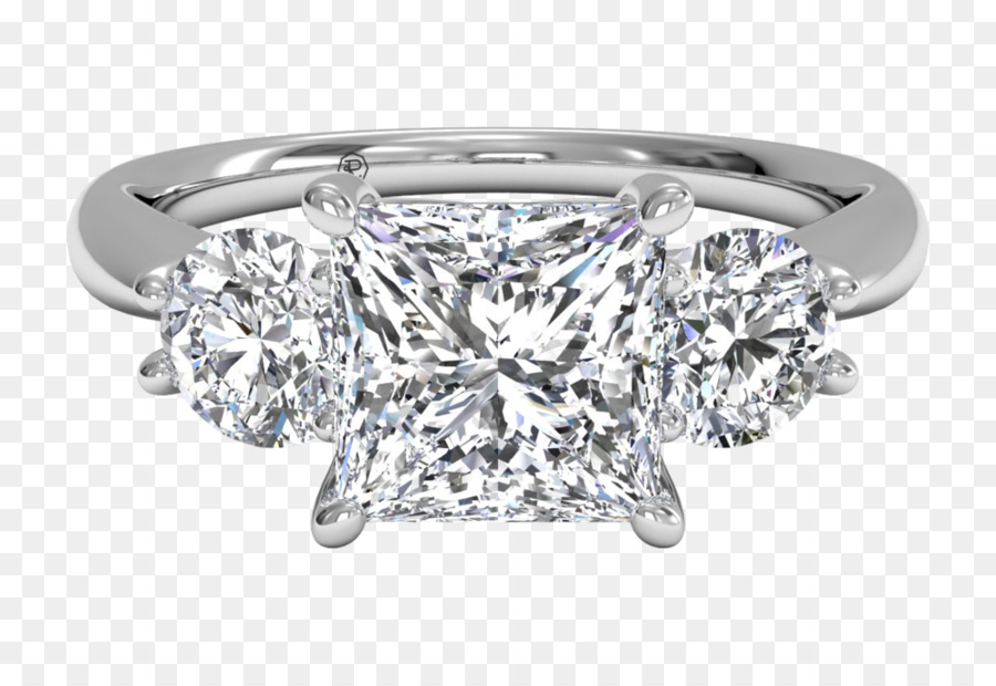 Princess cut Engagement ring Diamond cut Prong Einstellung - Diamant
