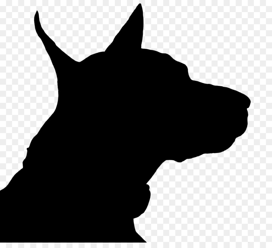 Dobermann Baffi Silhouette del Cane di razza Clip art - silhouette