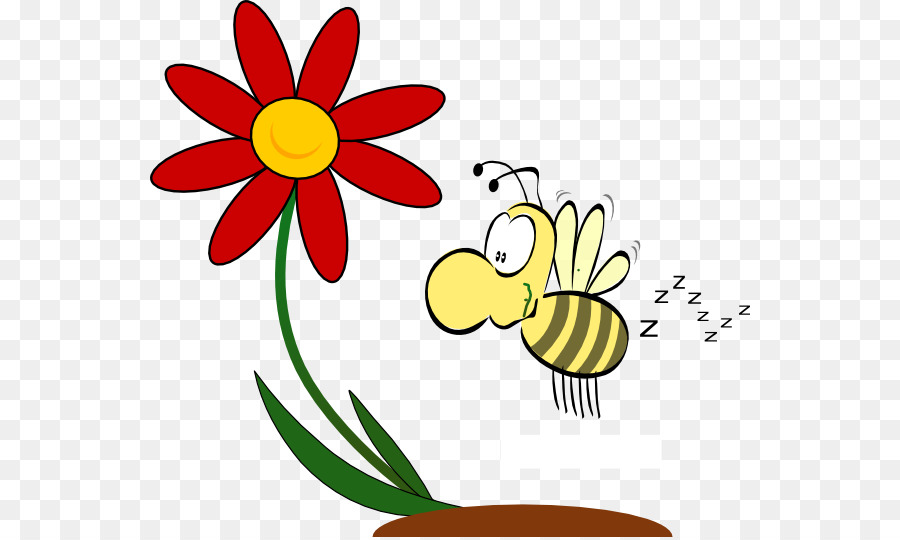 Biene, Blume, Insekt clipart - Biene