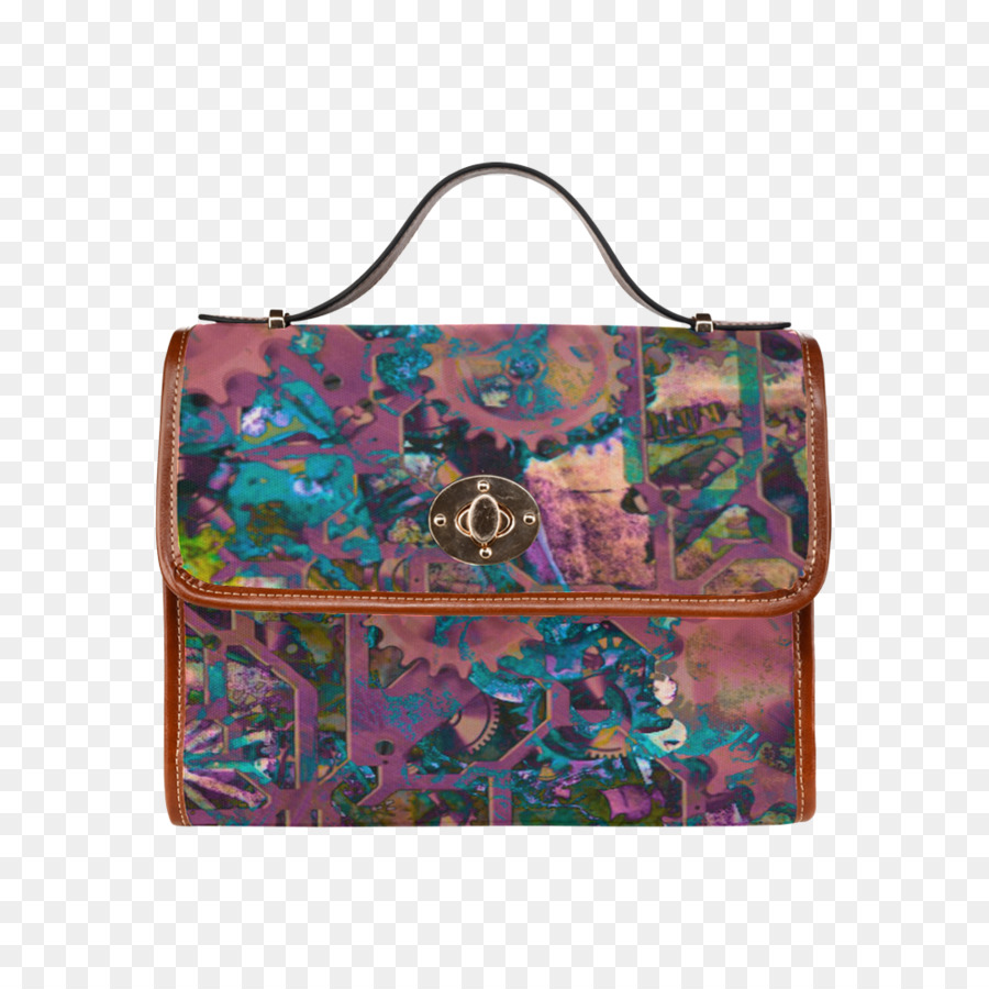 Abstract art Messenger Bags Türkis Rechteck - Handtasche Aquarell