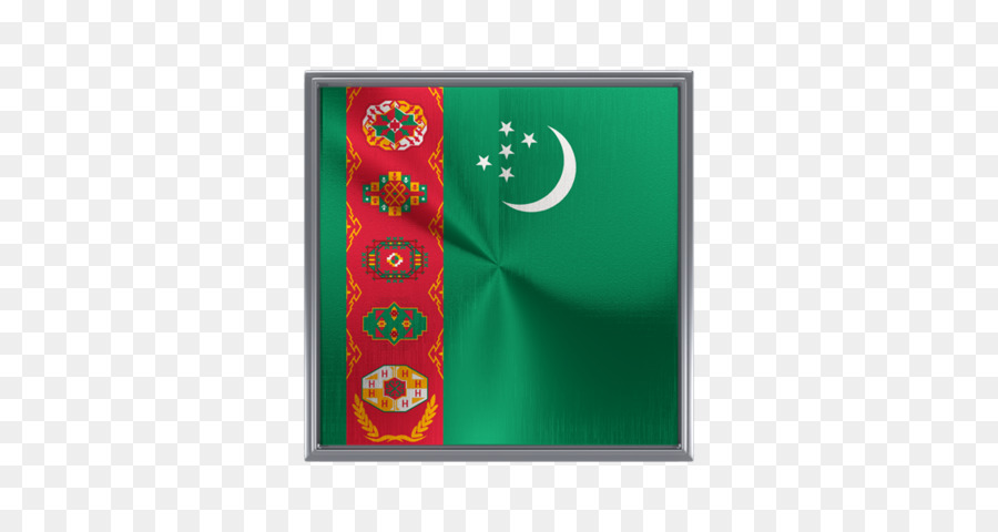 Mary Turkestan autonome Sozialistische Sowjetrepublik Ashgabat Flagge von Turkmenistan - Metall Quadrat