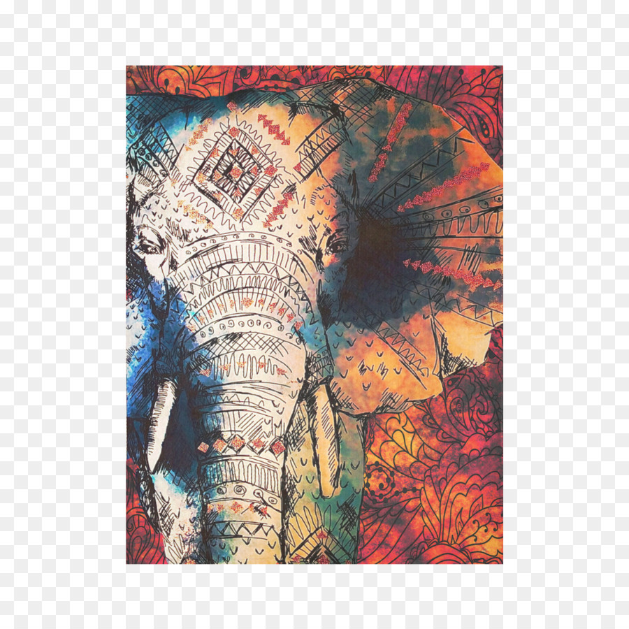 Pittura Elephantidae arte Indiana Tela - pittura