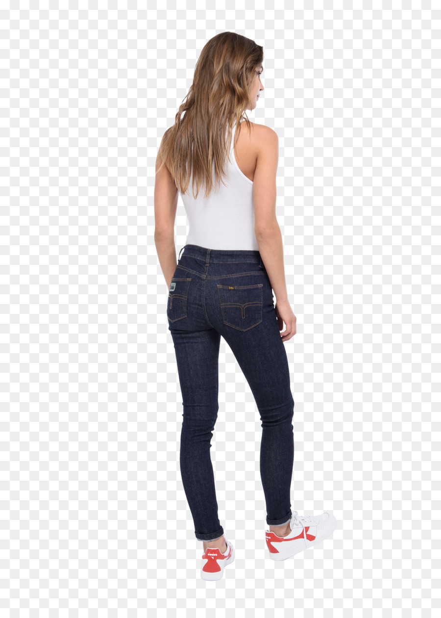 Jeans mit weitem Bein in der Taille Denim Absacken - Jeans