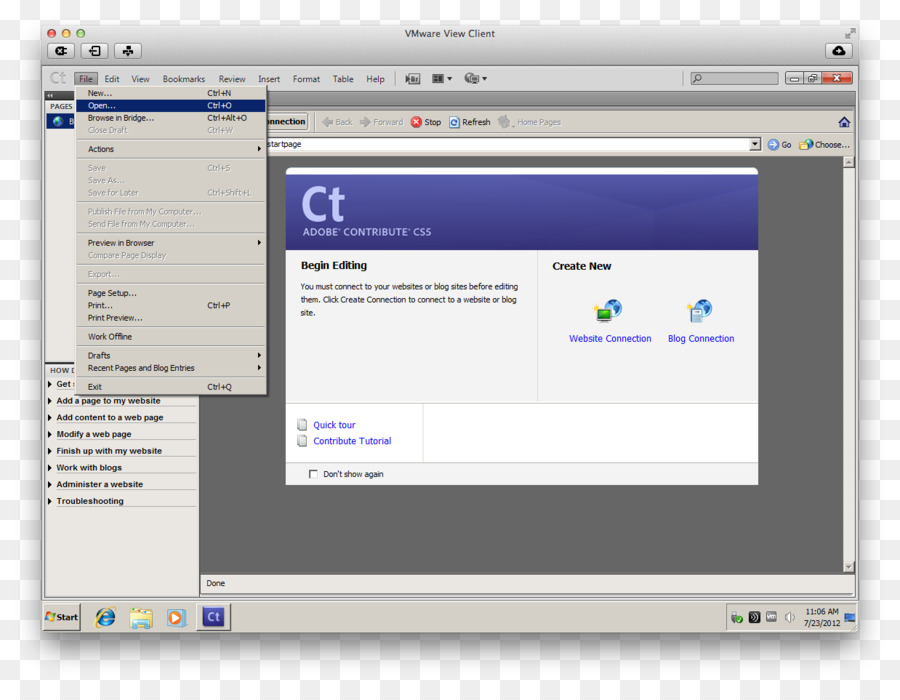 Programma per Computer, Monitor di Computer Adobe Contribute Screenshot - computer