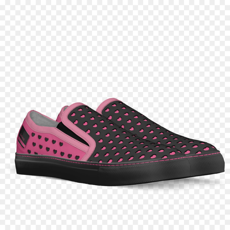 Skate Schuh Turnschuhe Slip on Schuh Muster - schwarzrosa Logo